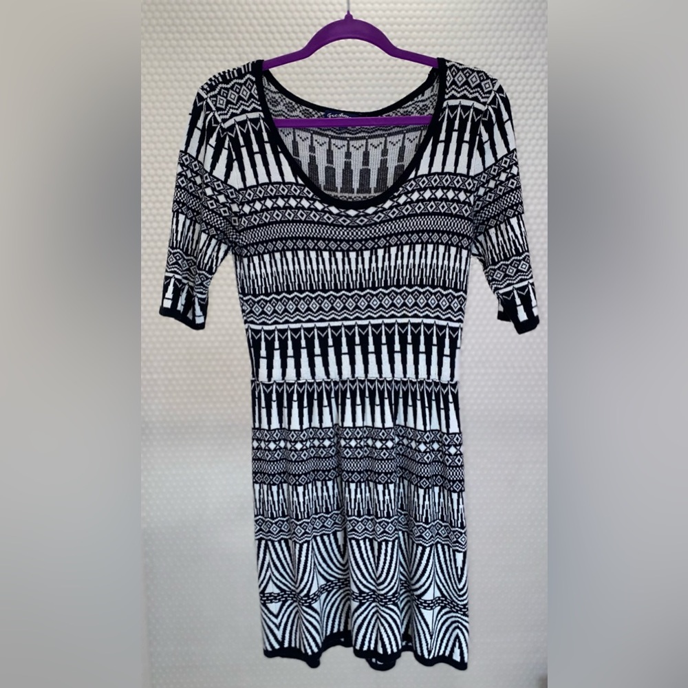 Freshman Black and White Patterned Dress